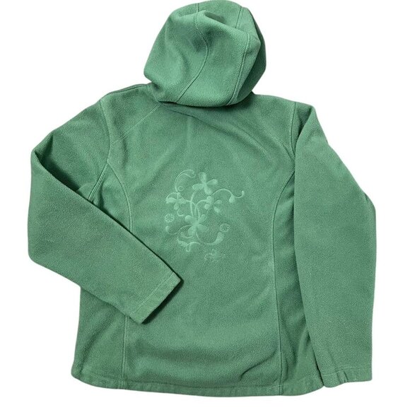 cute and cozy green botanical debossed print hoodie - Picture 8 of 8
